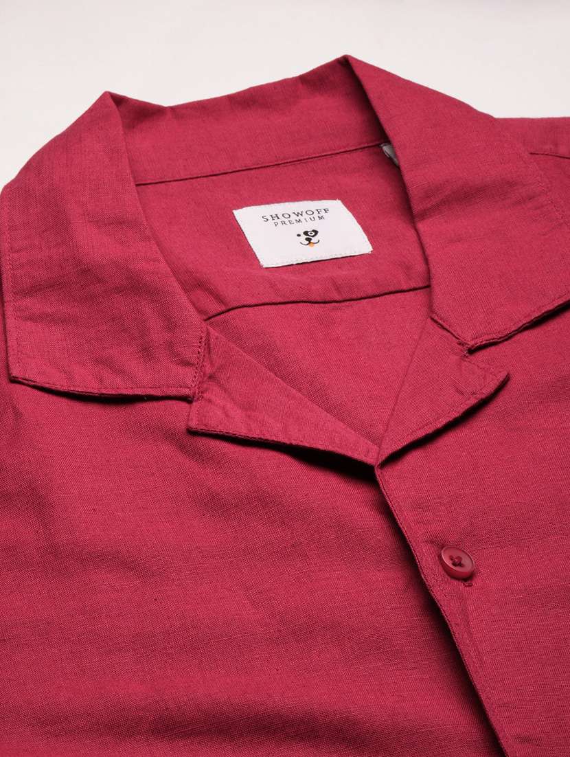 men solid short sleeve casual shirt - 20960816 - Standard Image - 7