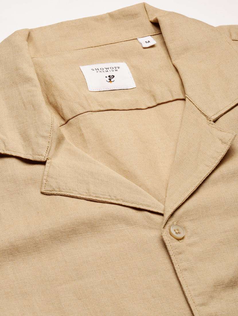 men solid short sleeve casual shirt - 20960818 -  Standard Image - 7