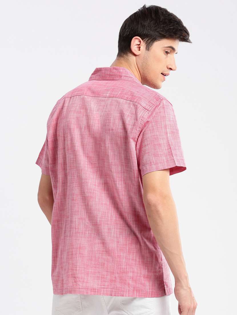 men short sleeve solid casual shirt - 20960820 - Standard Image - 2