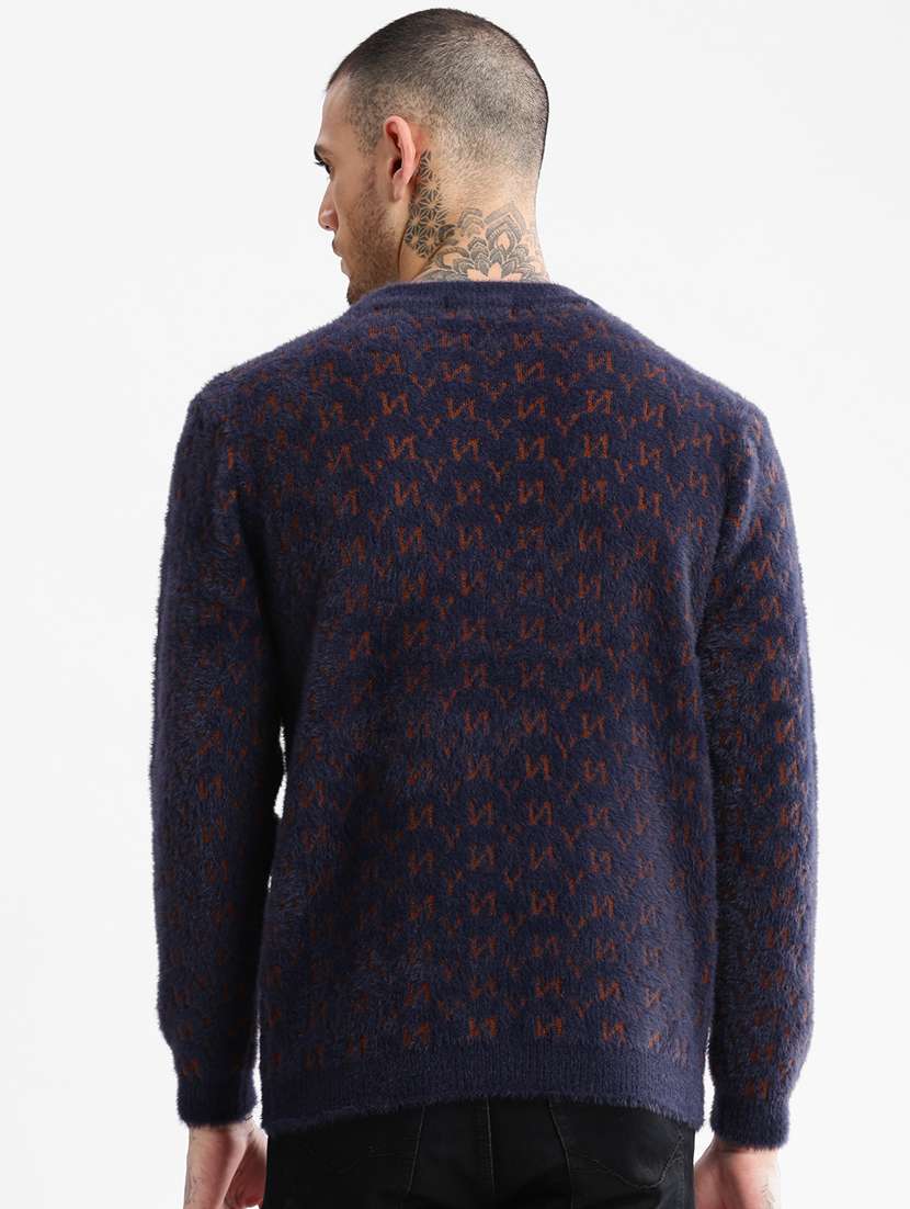 men long sleeved self design pullover - 20960853 -  Standard Image - 2