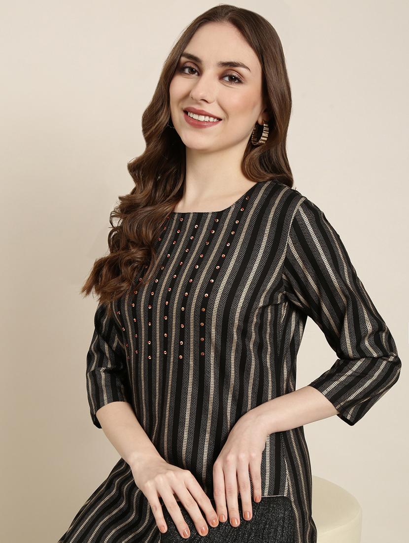 women three quarter sleeve straight kurta - 20960909 - Standard Image - 7