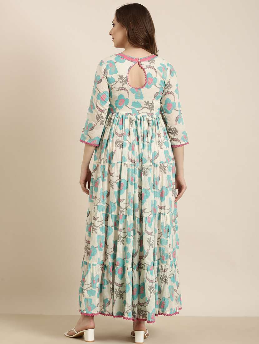 women floral print tiered kurta - 20960937 -  Standard Image - 2