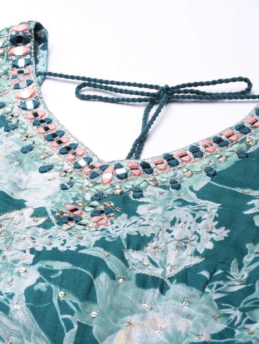 women floral printed v neck kurta dupatta set - 20960974 -  Standard Image - 7