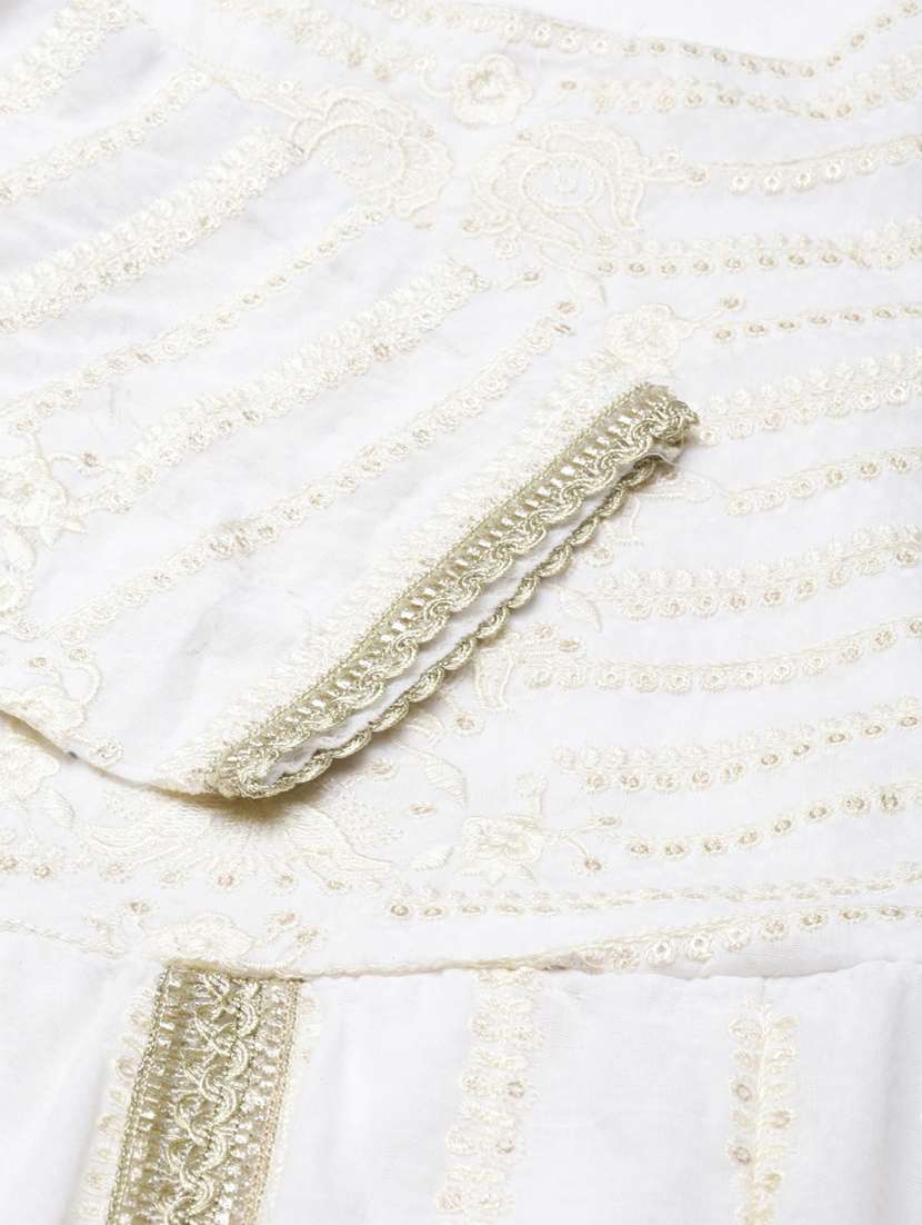 women embroidered round neck kurta dupatta set - 20960981 -  Standard Image - 7