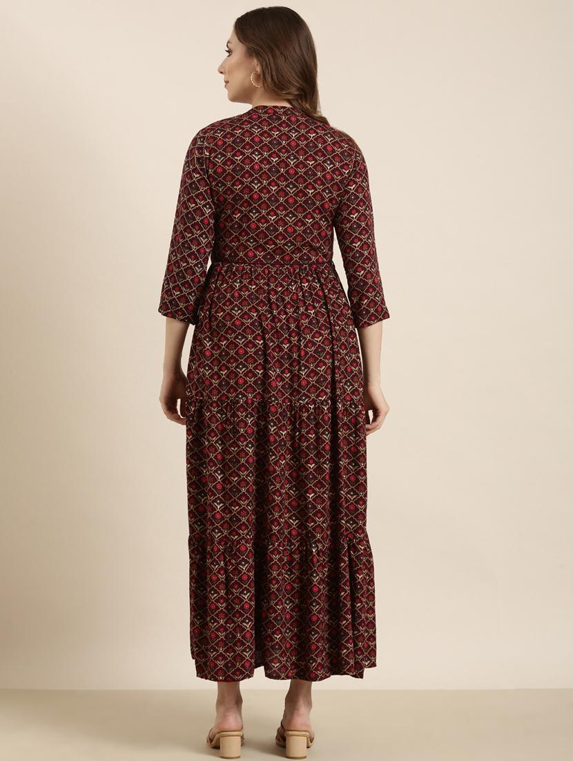women three quarter sleeve anarkali kurta - 20961047 - Standard Image - 2