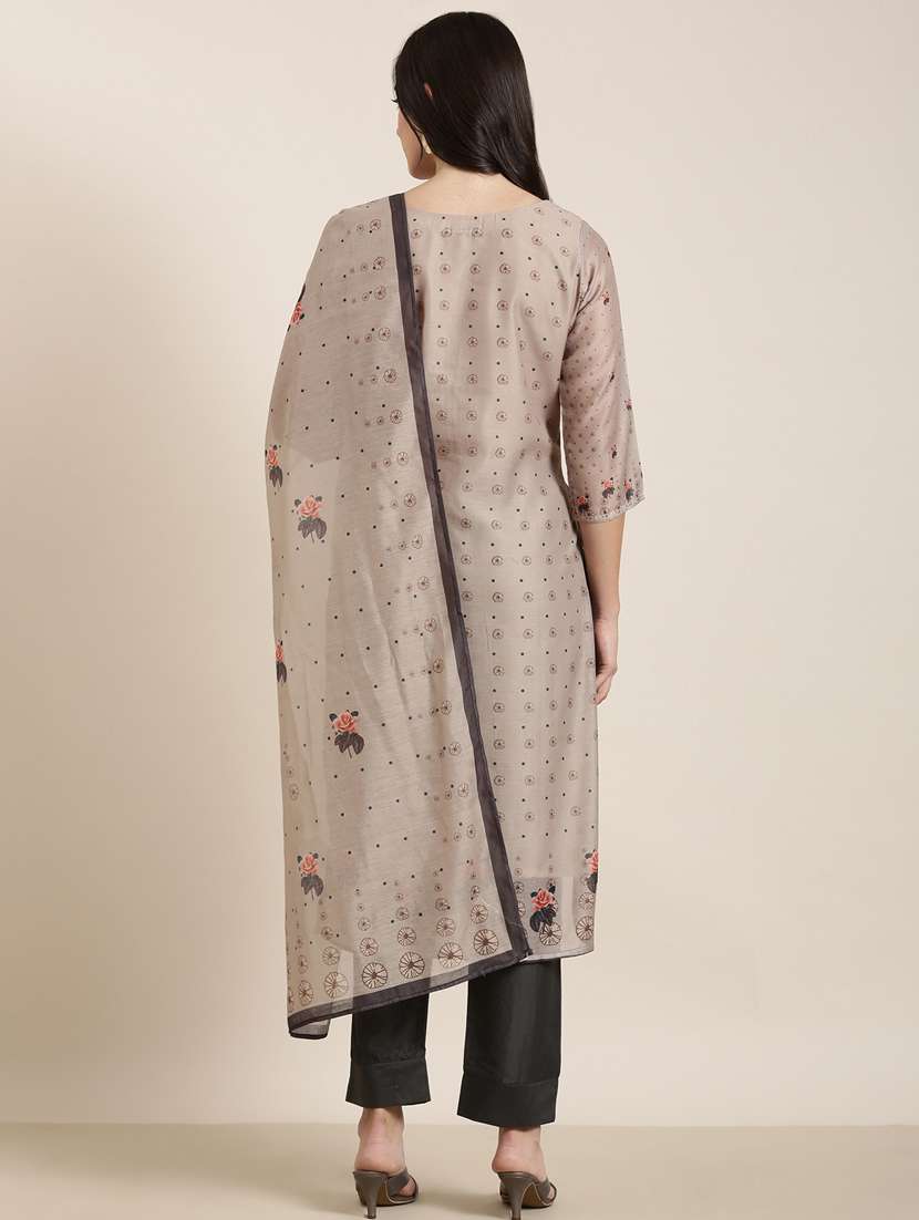 women grey floral kurta pant set with dupatta - 20961096 -  Standard Image - 2