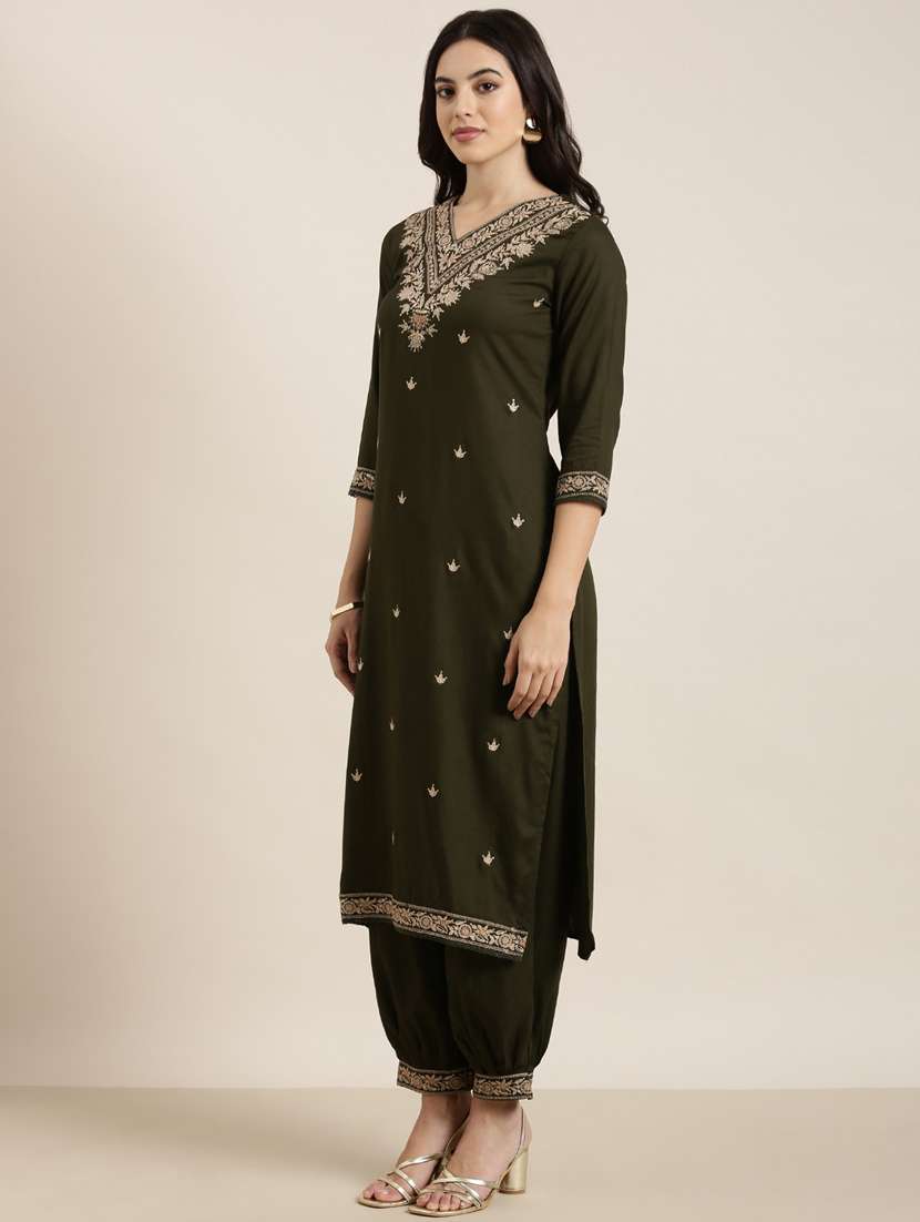 women embroidered kurta salwar set with dupatta - 20961150 -  Standard Image - 2