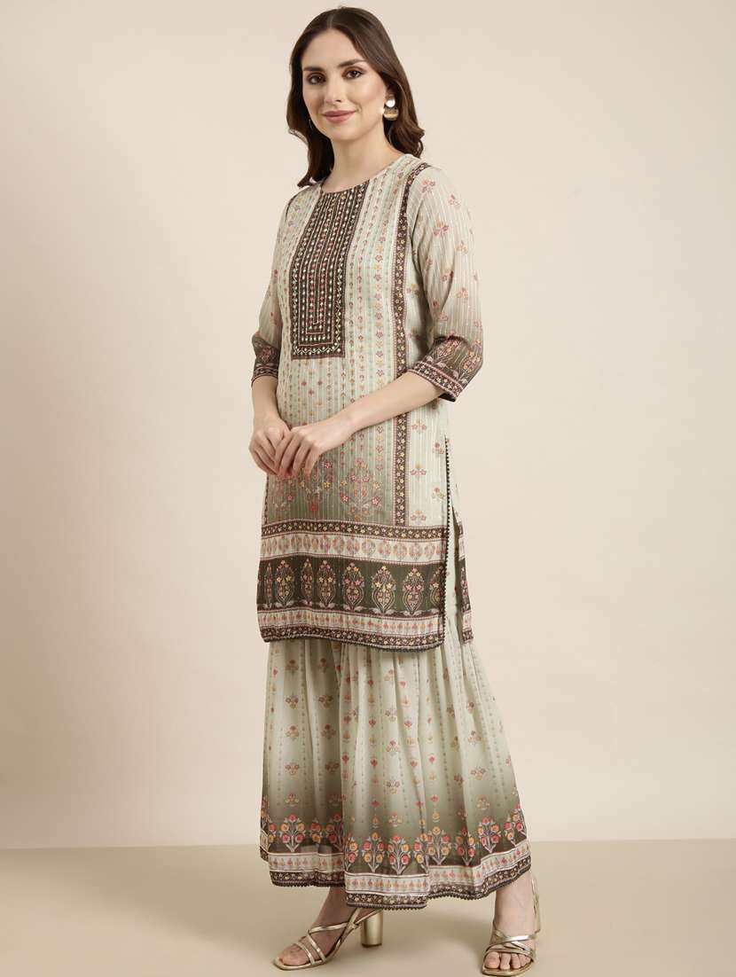women floral printed kurta sharara set with dupatta - 20961197 -  Standard Image - 2