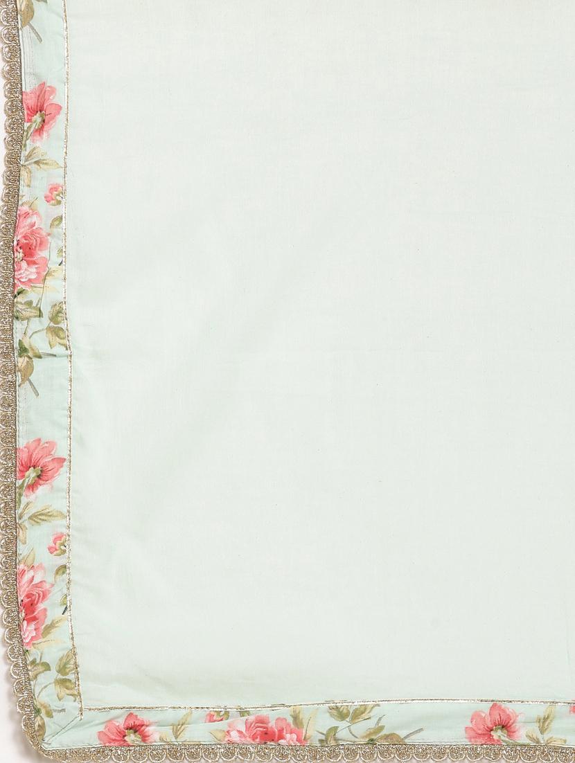 women sea green floral printed kurta sharara set with dupatta - 20961206 - Standard Image - 7