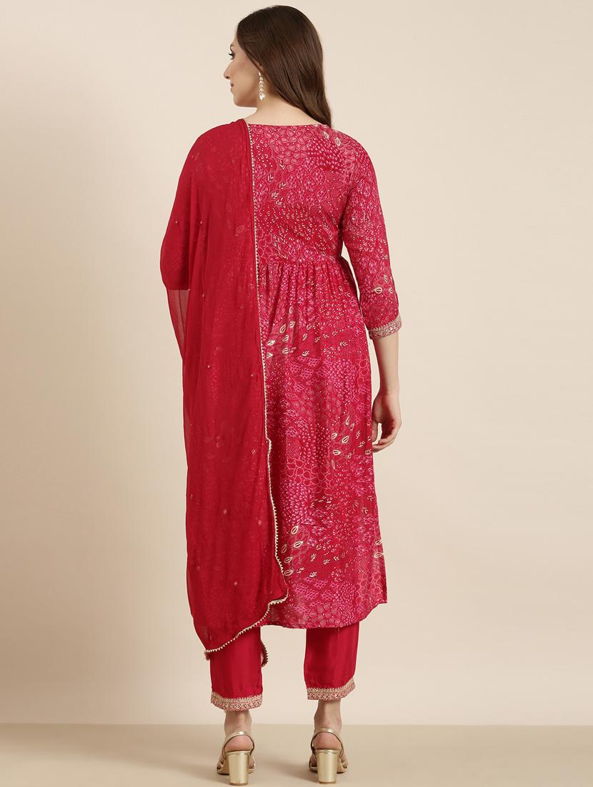 women printed kurta pant set with dupatta - 20961219 - Standard Image - 2