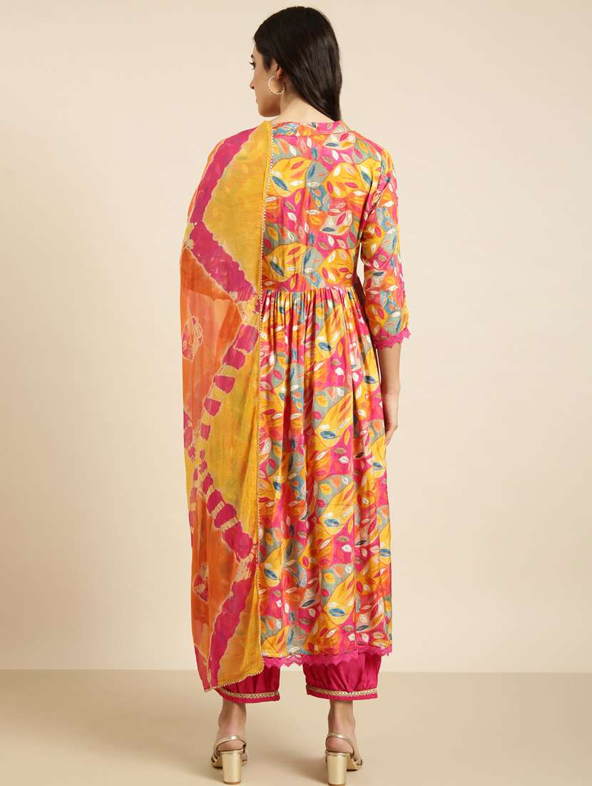women multi color printed kurta salwar set - 20961220 - Standard Image - 2