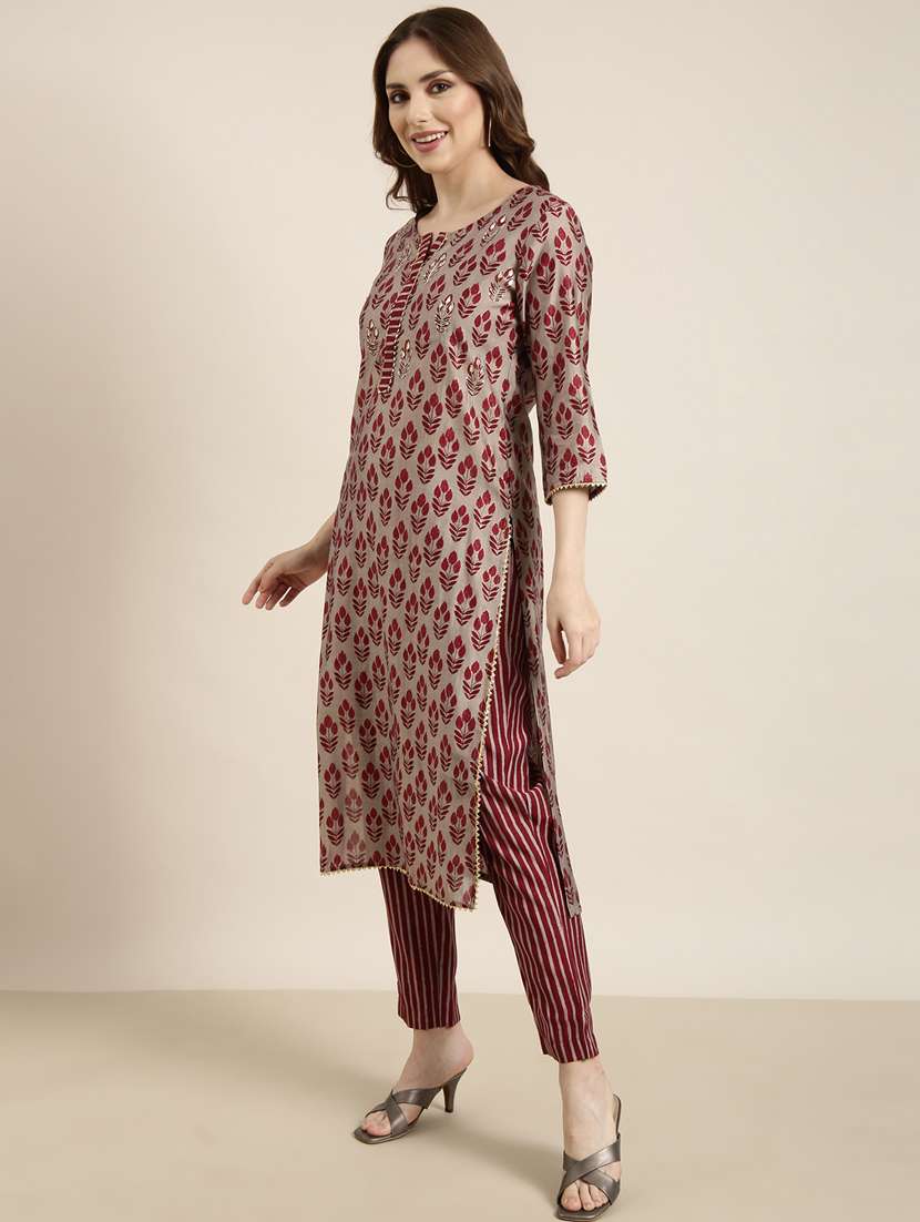 women printed kurta pant set with dupatta - 20961222 -  Standard Image - 2