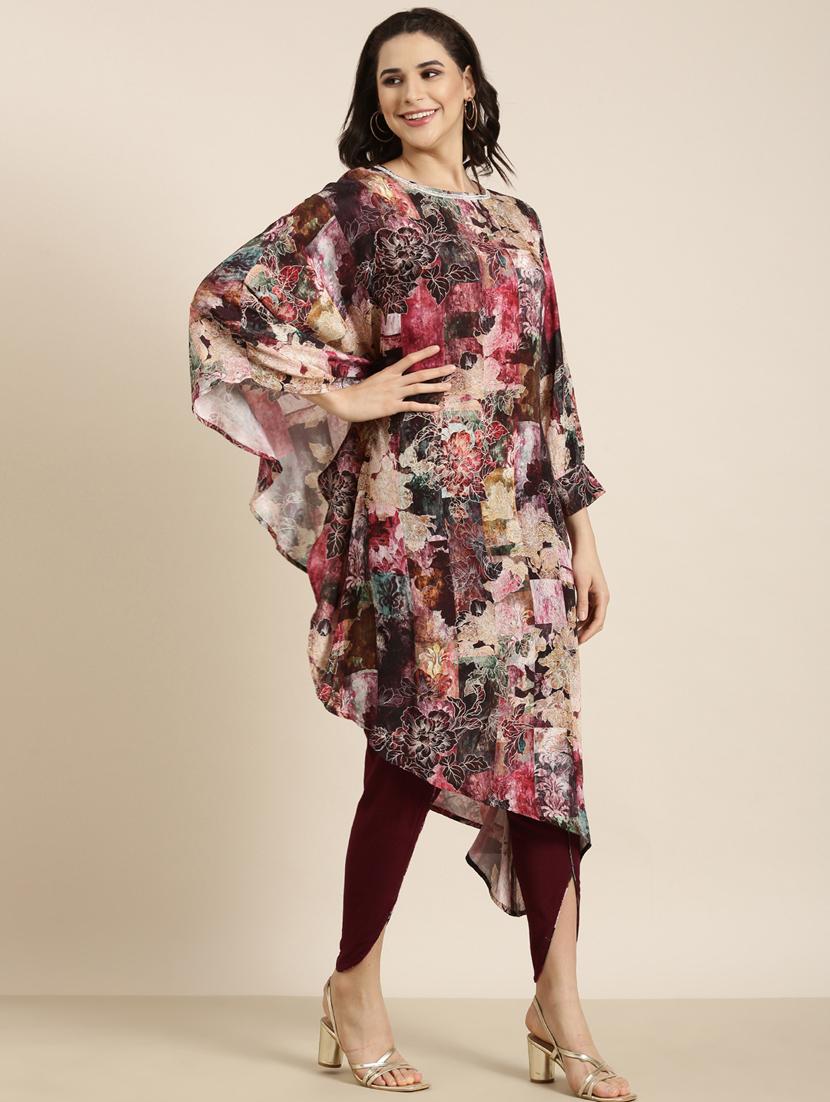 women floral printed dhoti kurta set - 20961231 - Standard Image - 2