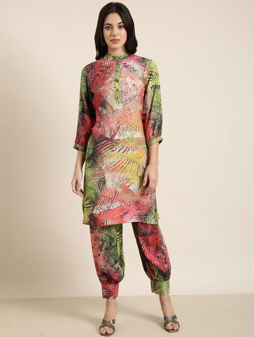 women multi color printed kurta salwar set
