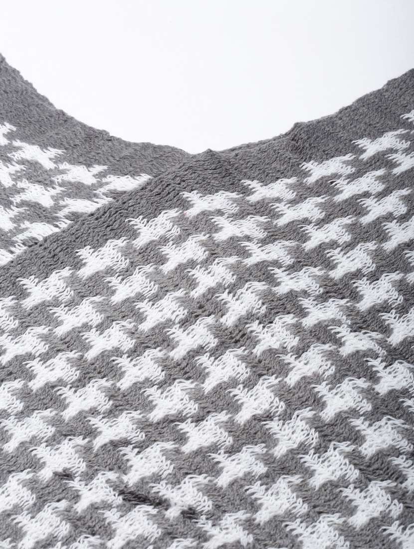 women v-neck self-designed poncho - 20961247 -  Standard Image - 7