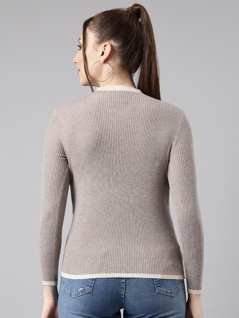 women long sleeved solid regular pullover - 20961256 - Standard Image - 2