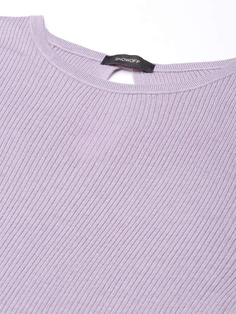 women lavender solid regular top - 20961257 - Standard Image - 7