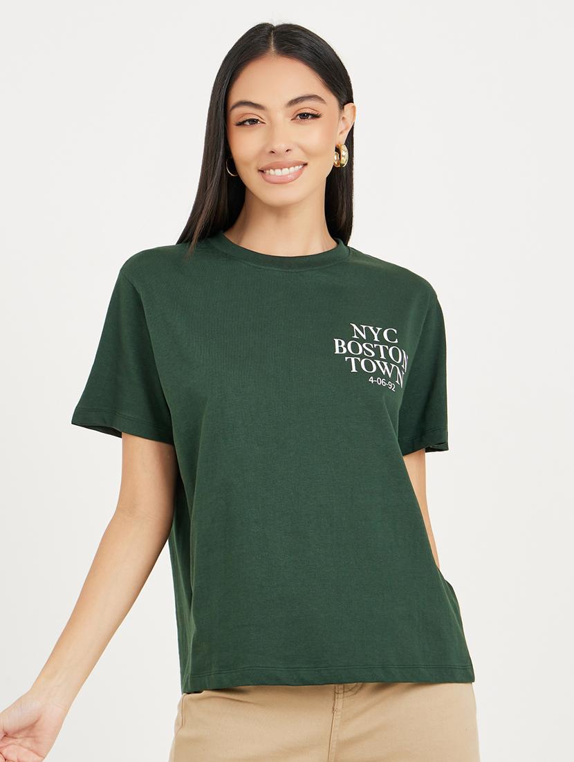 green cotton regular tshirt - 20961327 - Zoom Image - 0