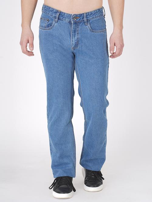 men plain baggy fit jeans - 20961605 - Standard Image - 0