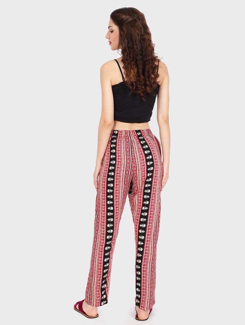 women red printed detailed pyjama - 20961694 - Standard Image - 2