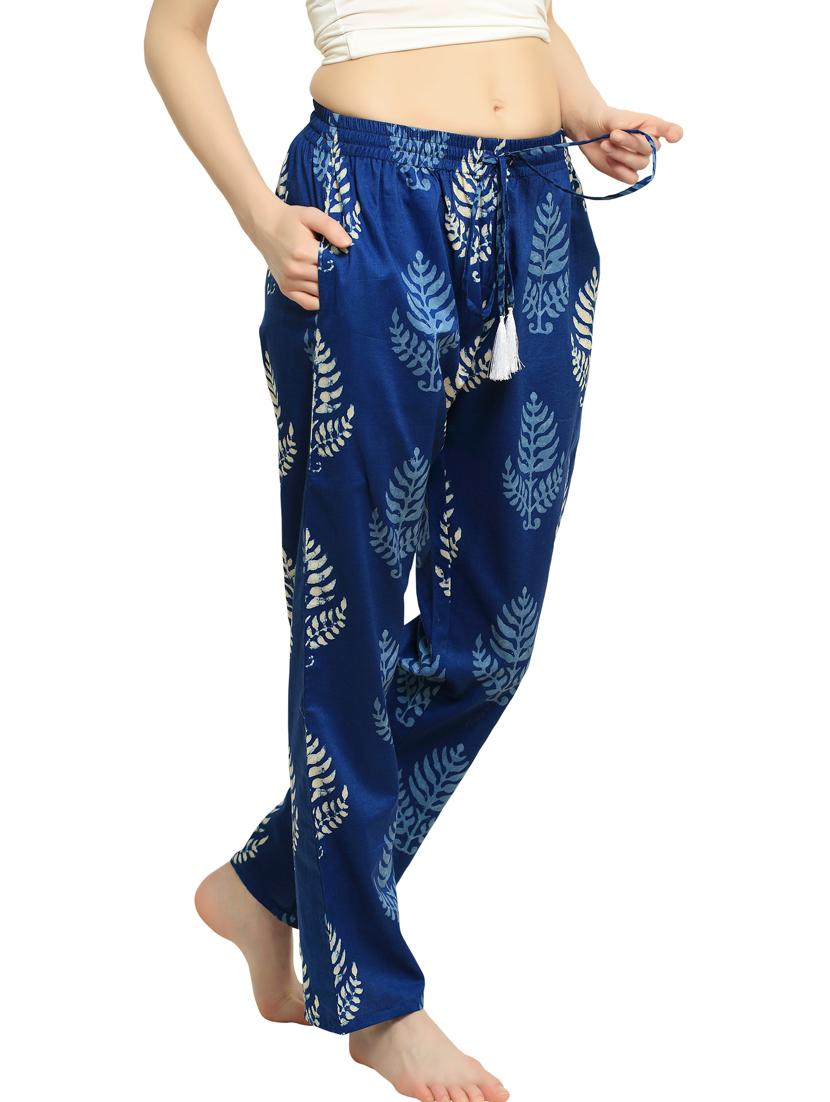 blue block printed pajama - 20961713 - Standard Image - 2
