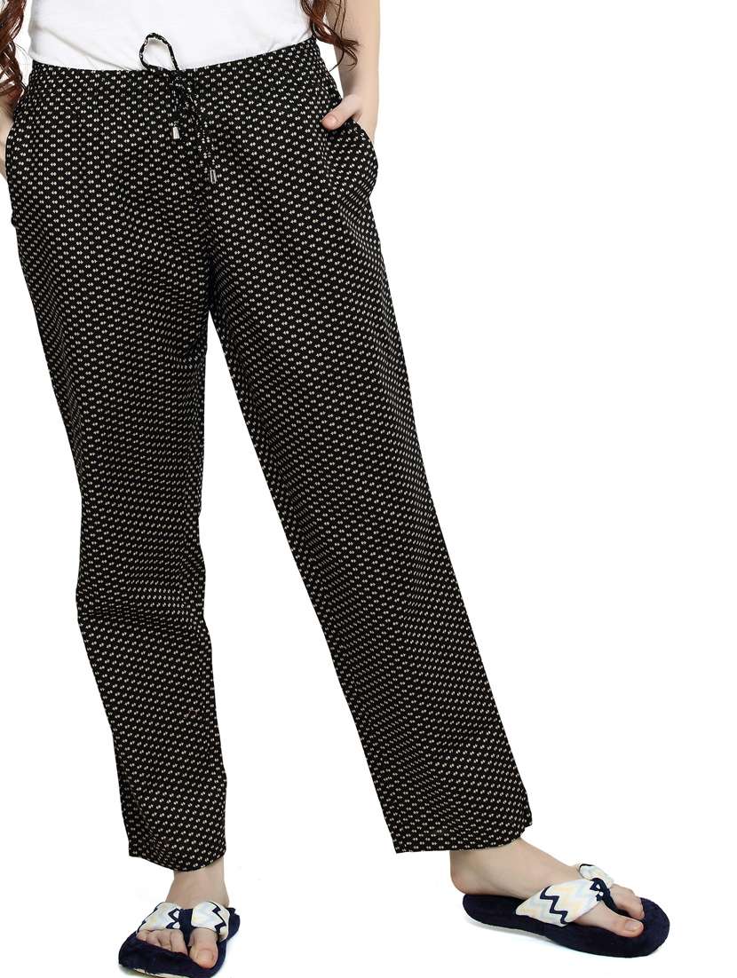 black printed pajama