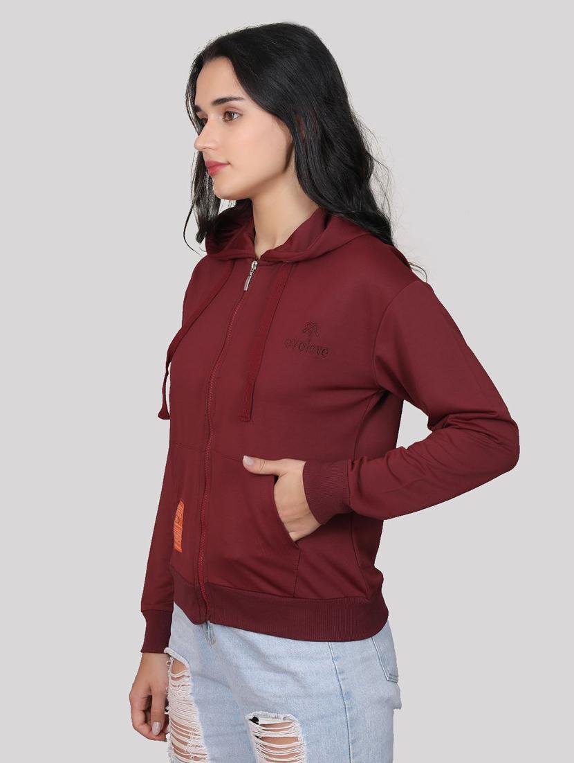women hooded neck long sleeves sweatshirts - 20961870 - Standard Image - 2