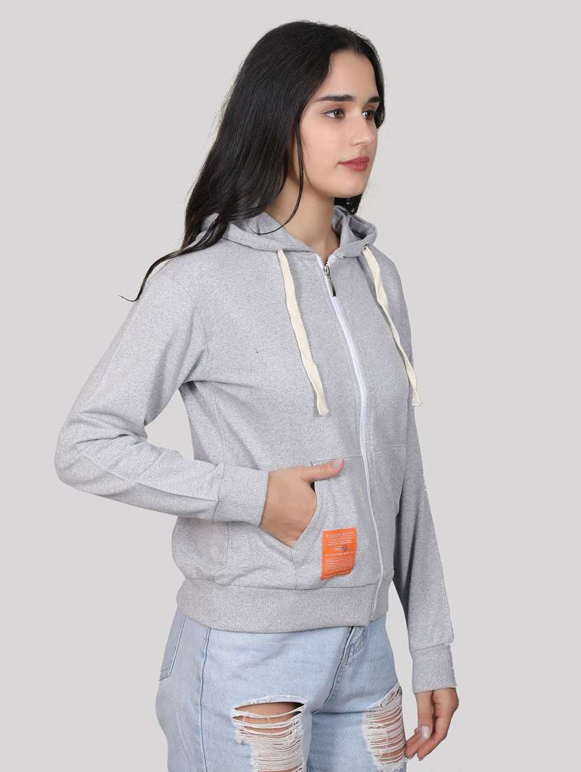 women hooded neck long sleeves sweatshirts - 20961871 -  Standard Image - 2