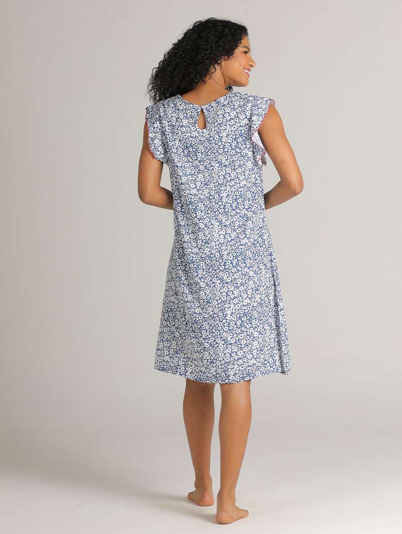 women blue floral printed sleepshirt - 20961884 -  Standard Image - 2