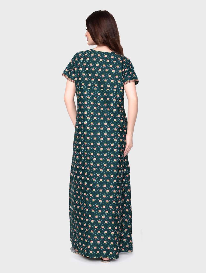 women short sleeve printed nighty - 20961999 - Standard Image - 2