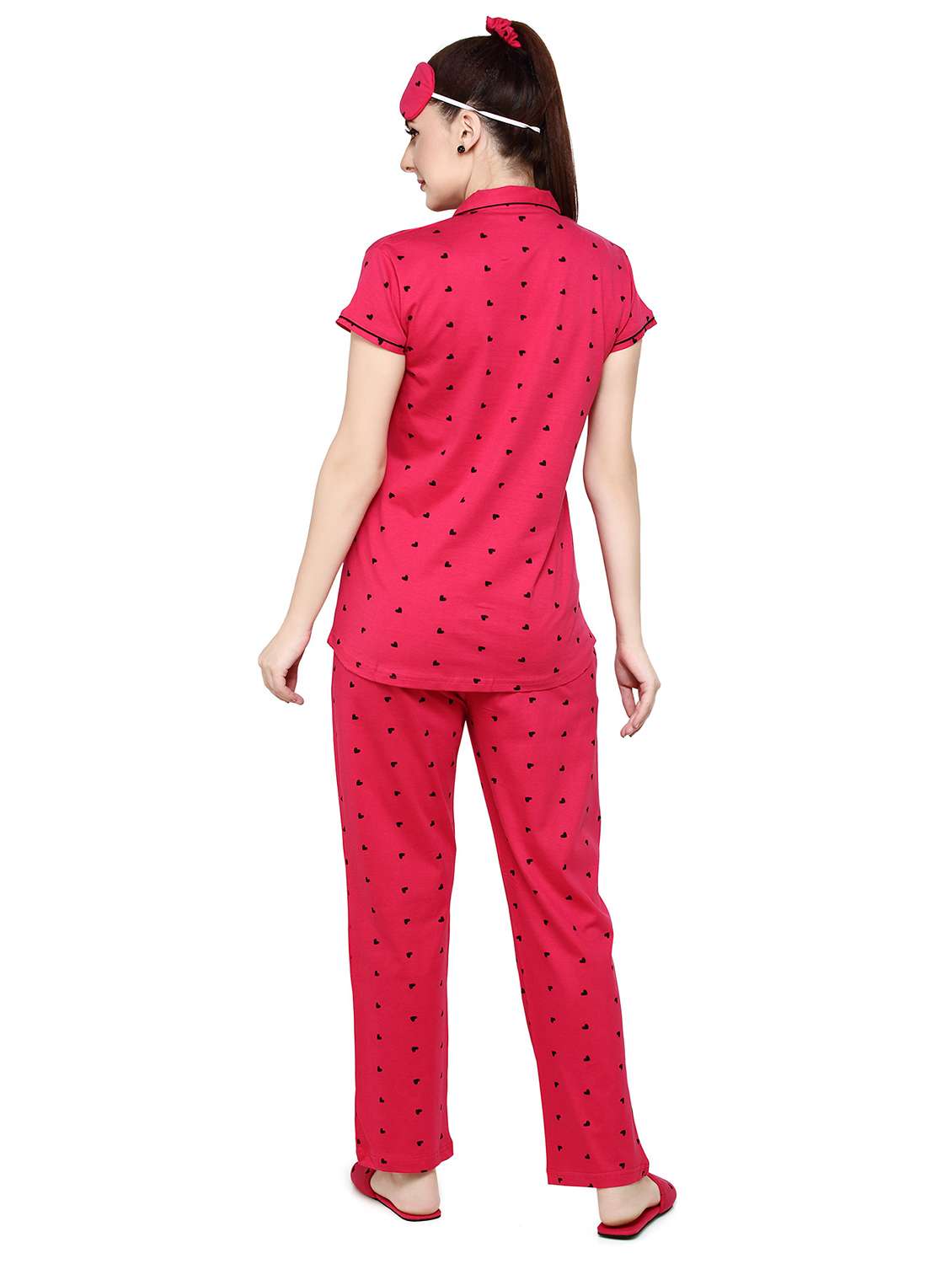 women red printed shirt & pyjama set - 20962140 -  Standard Image - 2