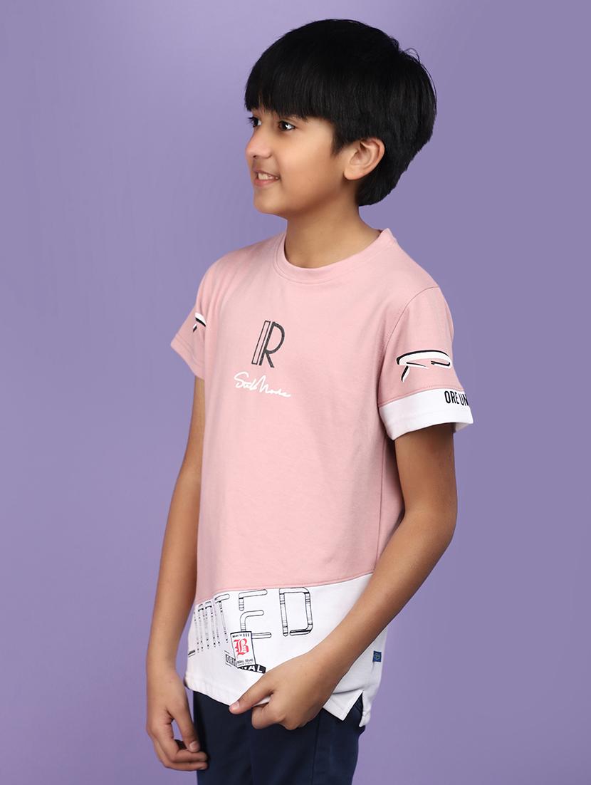 boys round neck typographic regular t-shirt - 20962375 - Standard Image - 2