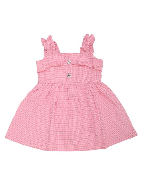 pink checked printed detailed cotton frock - 20962478 - Standard Image - 0