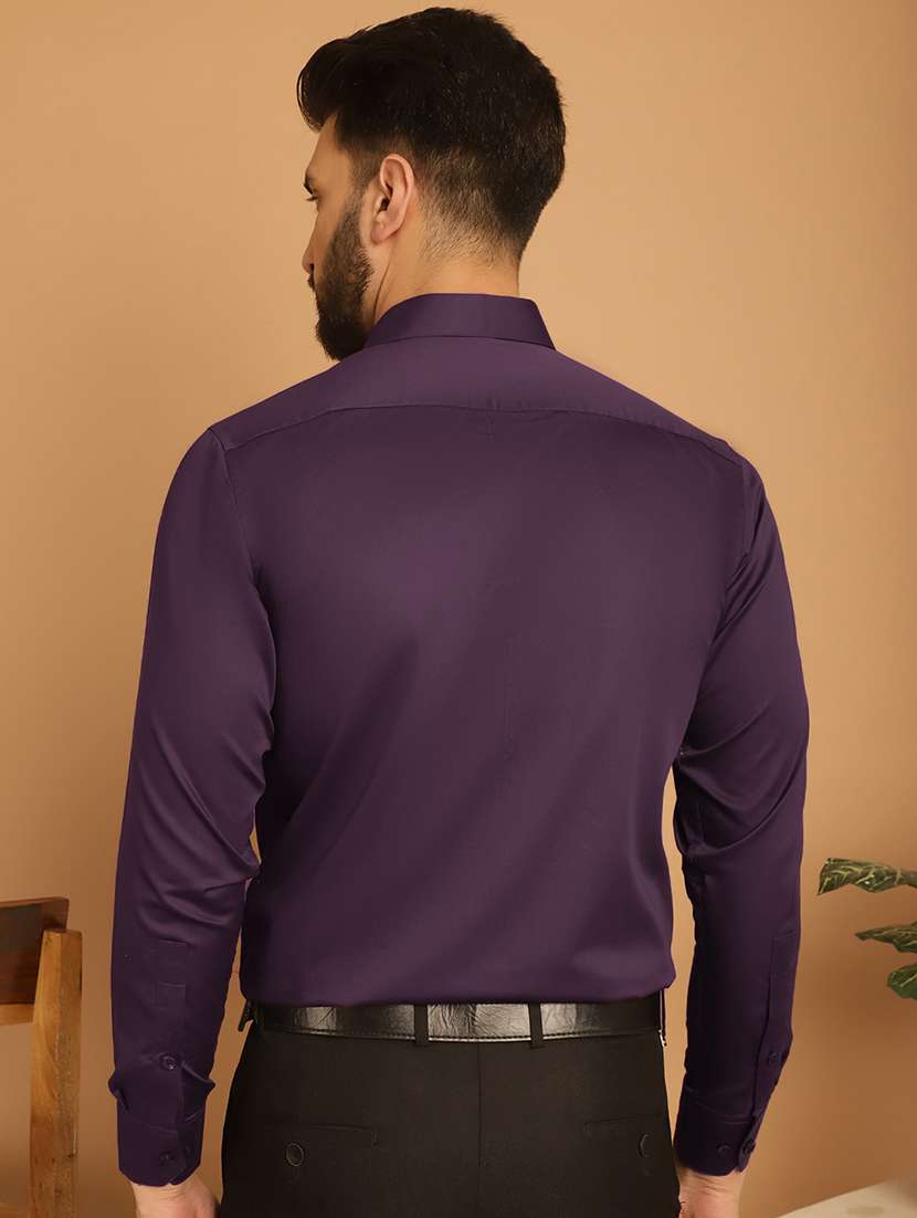 men purple slim fit collared formal shirt - 20962562 -  Standard Image - 2