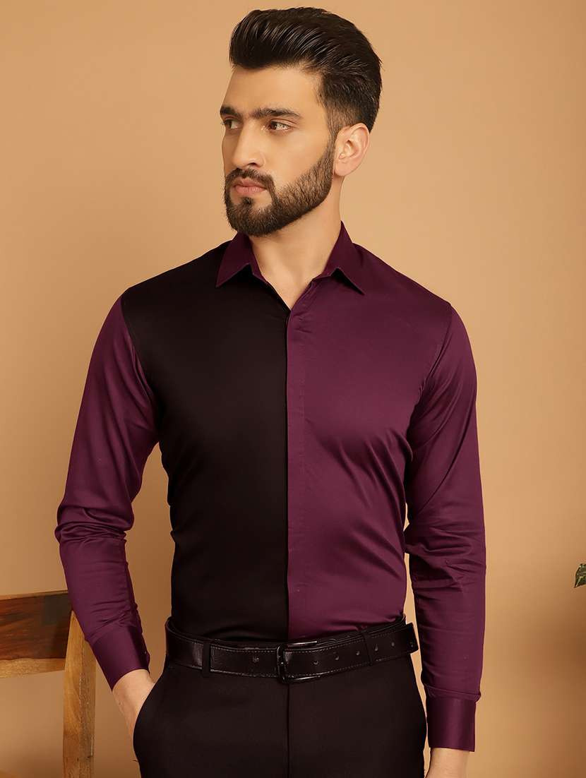 men collared long sleeve formal shirt