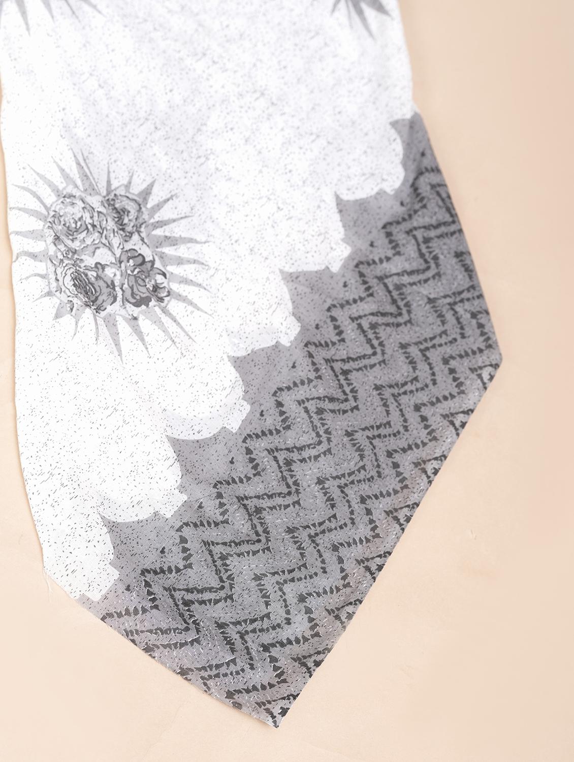 women grey floral print unstitched suit - 20962605 - Standard Image - 2
