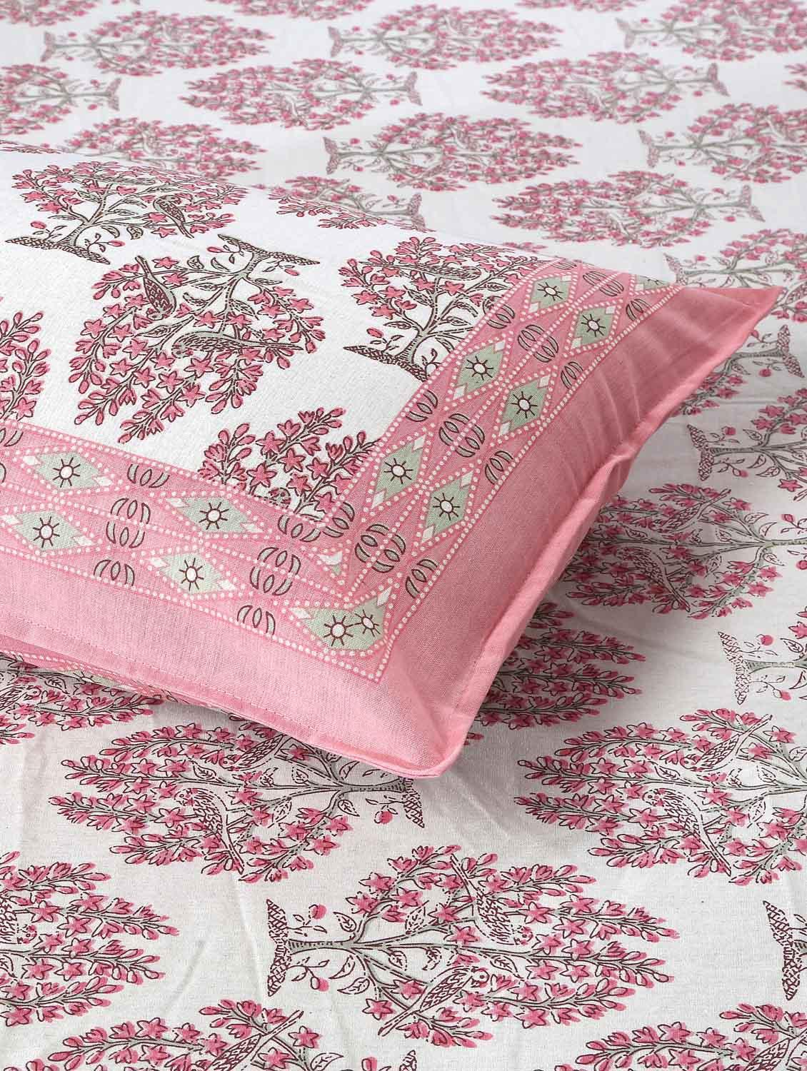 texstylers cotton bird print jaipuri 90 x100 inches double bedsheet with 2 pillow covers - 20962780 - Standard Image - 2