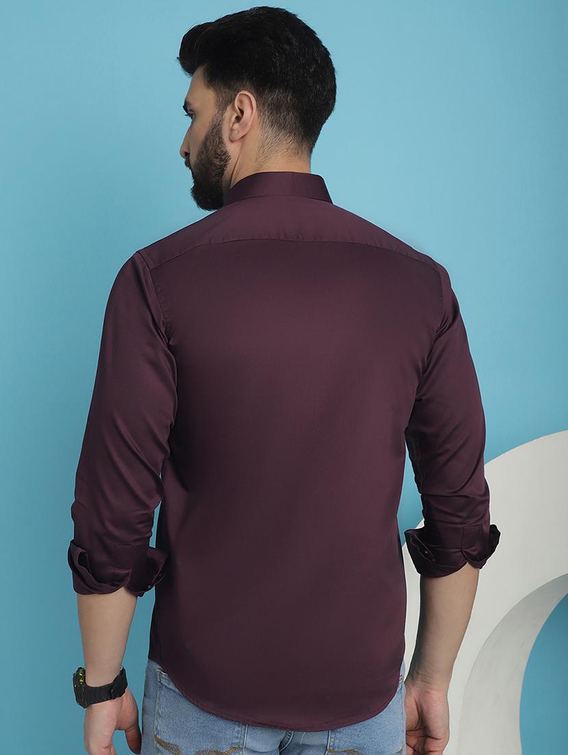 men purple solids casual shirt - 20962791 - Standard Image - 2