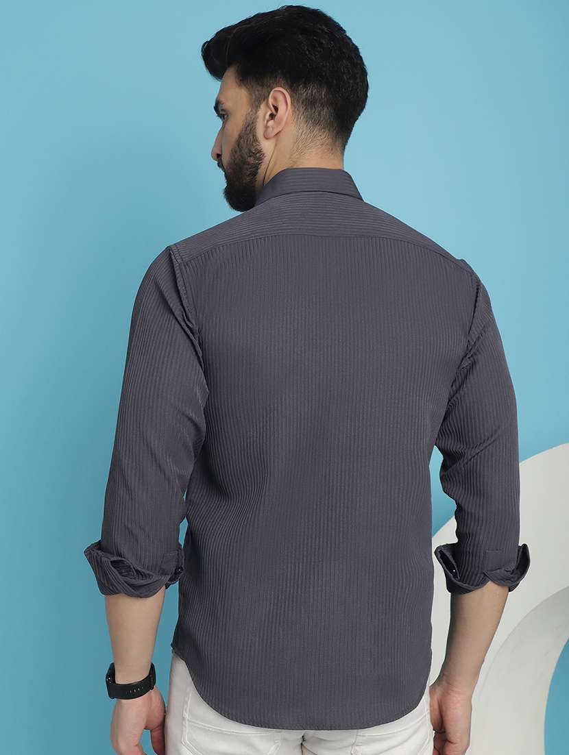 men collared long sleeve casual shirt - 20962811 - Standard Image - 2