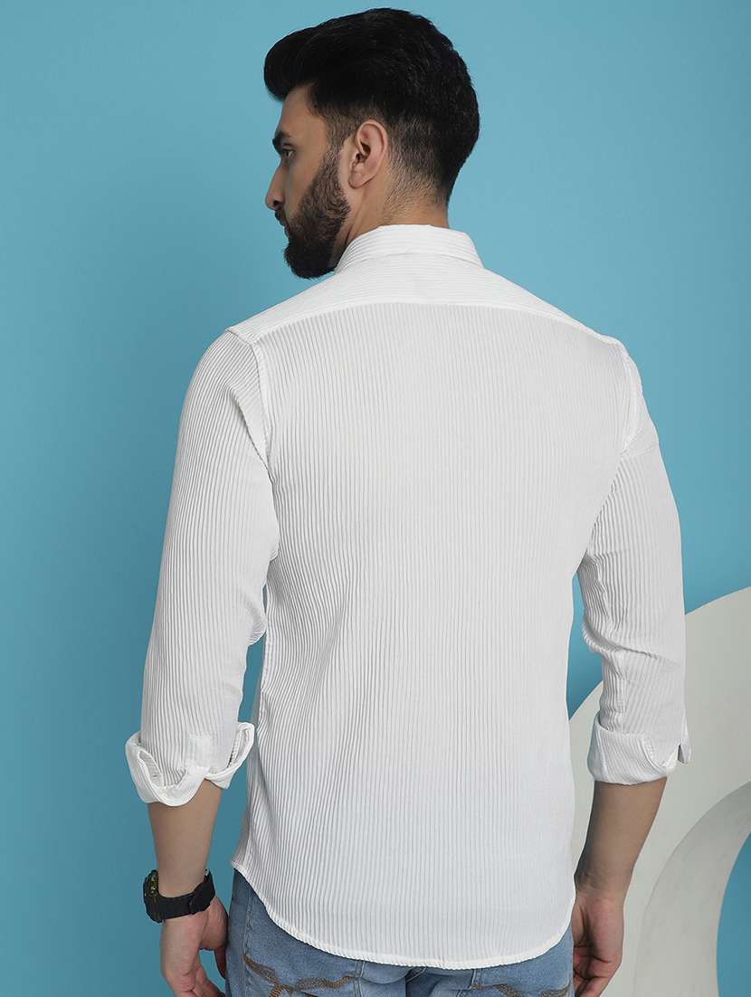men white stripes casual shirt - 20962815 - Standard Image - 2