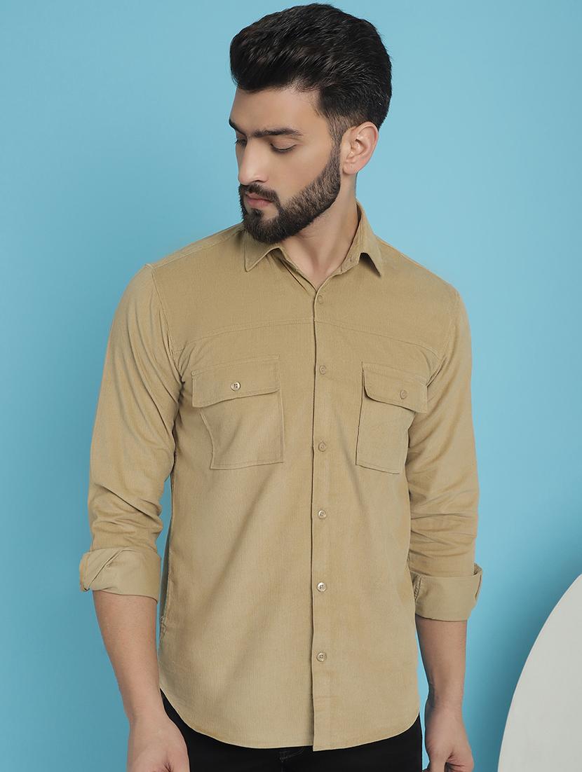 men collared long sleeve casual shirt