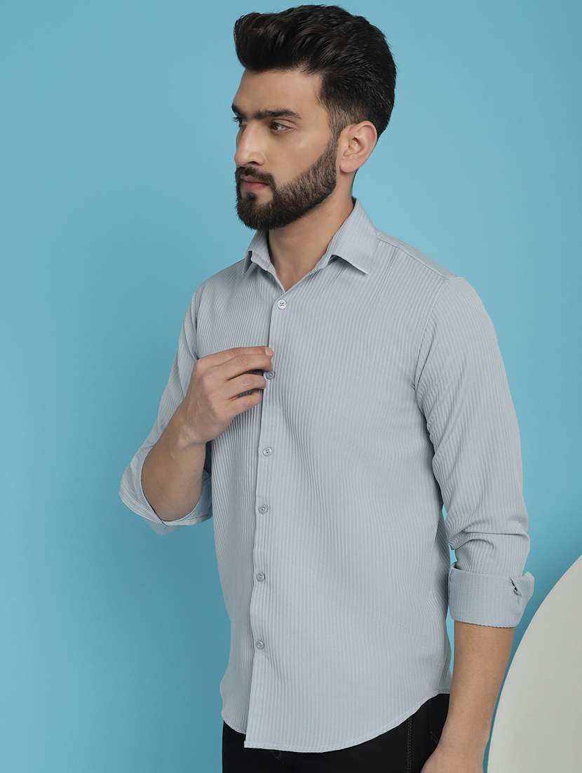 men collared long sleeve casual shirt - 20962828 - Standard Image - 2