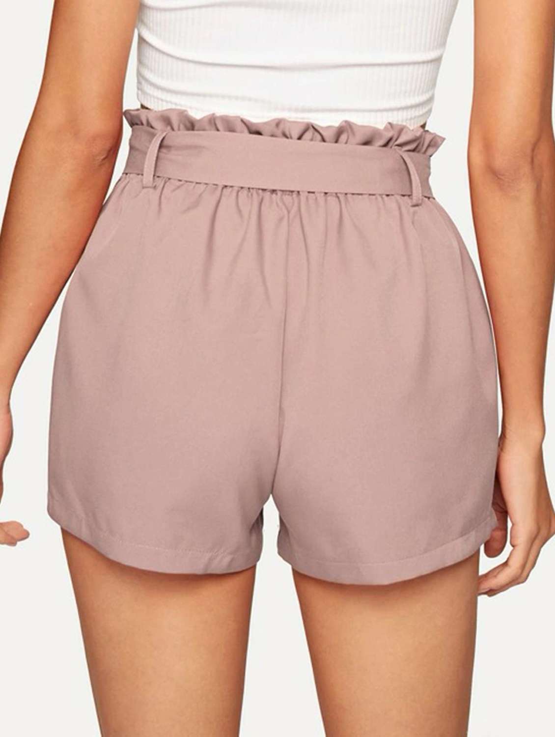 women peach solid tailored short - 20962969 -  Standard Image - 2