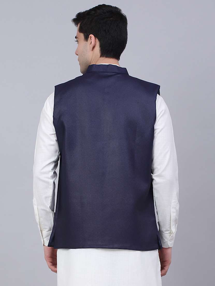 men solid sleeveless regular fit nehru jacket - 20963801 -  Standard Image - 2