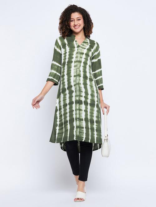 women green tie & dye high-low tunic - 20963845 - Standard Image - 0