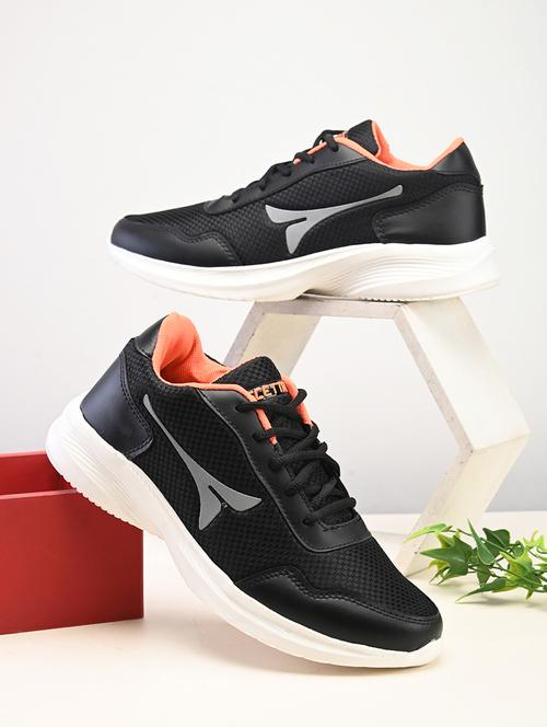 black mesh & synthetic lace up sneakers - 20963858 -  Standard Image - 0