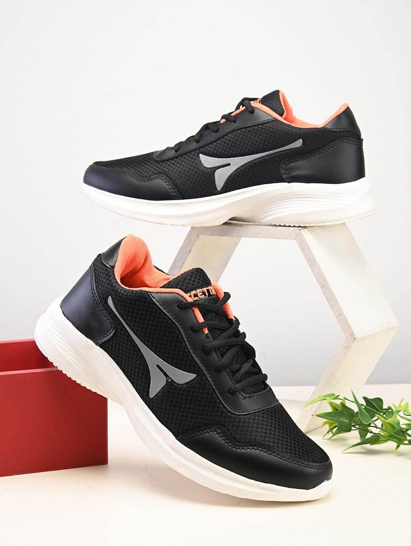 black mesh & synthetic lace up sneakers - 20963858 -  Zoom Image - 0