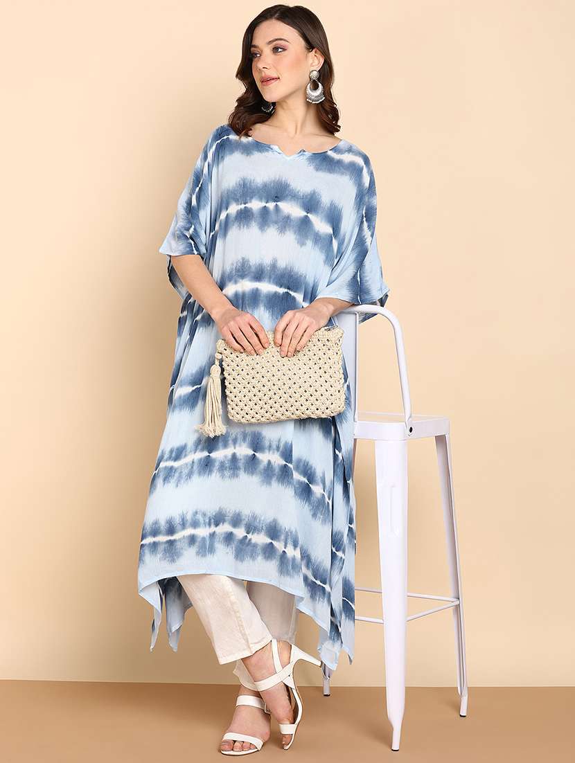 women tie & dye kaftan kurta