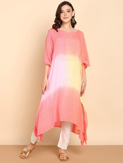 women tie & dye kaftan kurta - 20965506 - Standard Image - 0