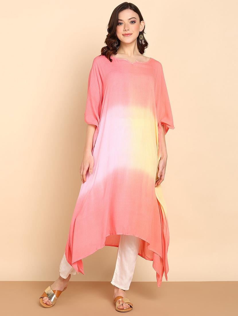 women tie & dye kaftan kurta - 20965506 - Zoom Image - 0